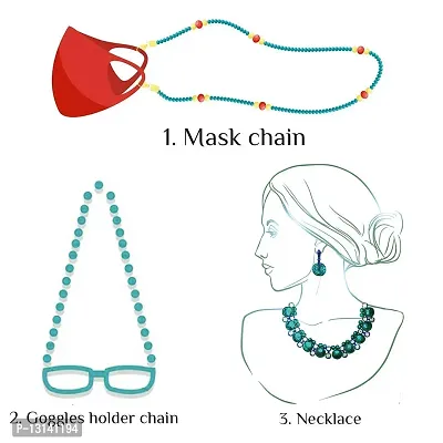 LIVETY Round Beaded Eyeglasses Chain for Women, Sunglasses Chain, Reading Glasses Holder,Lanyard for Face Mask, Crystral Glass Beads, Sunglasses, Goggles and Eyeglasses - 25 INCH-thumb3