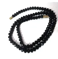 Manbhar Gems Crystal Necklace Round Faceted Beads 1 Layer Unique Black Color Mala for Girl and Women Fashion Jewellery-thumb1