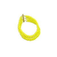 Manbhar Gems - Semi Precious Gemstone Crystal Stone Beads Bracelet for Women and Girl 4 Rows Yellow Colour Bracelet Fashion Jewellery-thumb1