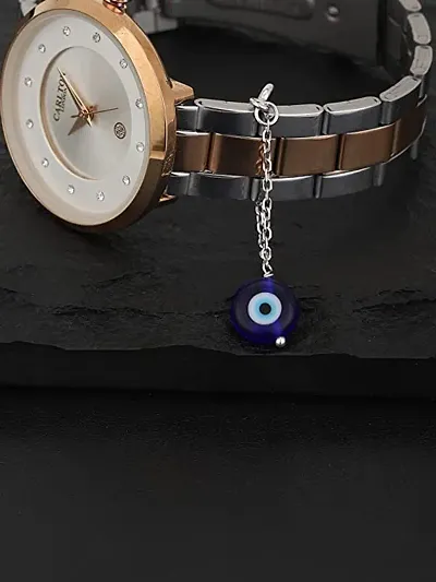 Plated Chain With Evil Eye Charm Watch Charm Bag Charm Mobile Charm Evil Eye Protector Nazar Charm ( Same as Shown In Image )