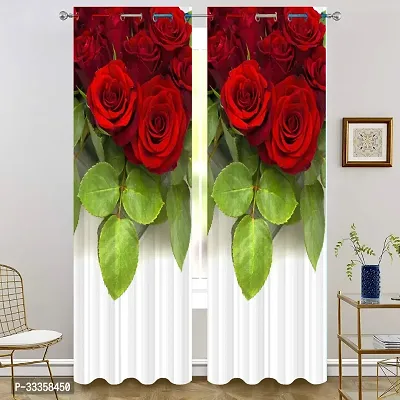 3D Digital Printed Window Curtain 7 Feet Pack of 1-thumb0