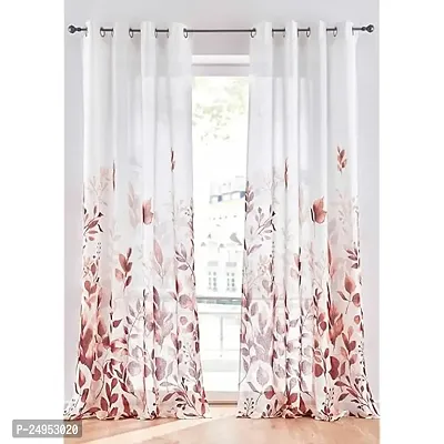 NF 3D Flowers Digital Printed Polyester Fabric Curtains for Bed Room, Living Room Kids Room Curtains Color Brown Window/Door/Long Door (D.N.255)