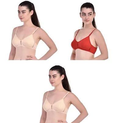 Stylish Solid Bras For Women Pack Of 3