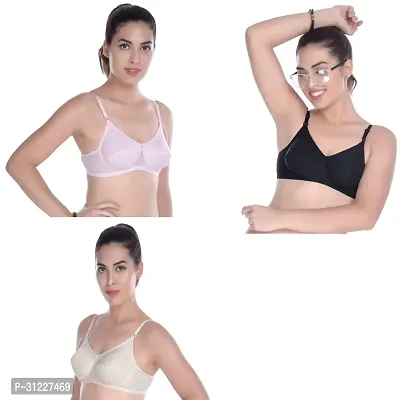 Cotton design non padded wireless extender elastic stripes bra for women inner wear Girls-thumb0