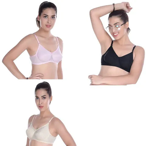 design non padded wireless extender elastic stripes bra for women inner wear Girls