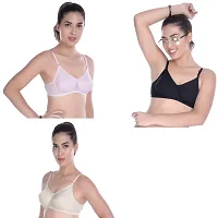 Cotton design non padded wireless extender elastic stripes bra for women inner wear Girls-thumb1