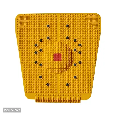FRONTPLAYS Accupresure Mat magnetic Perfect For Pyramidal Foot Power Mat Therapy for stress and pain relief blood circulation  Useful Heel Knee Leg  massager (Yellow)-thumb0