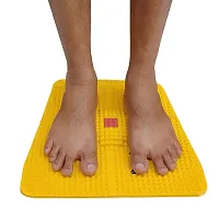 FRONTPLAYS Accupresure Mat magnetic Perfect For Pyramidal Foot Power Mat Therapy for stress and pain relief blood circulation  Useful Heel Knee Leg  massager (Yellow)-thumb2