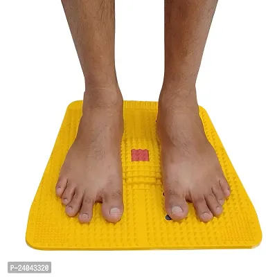 FRONTPLAYS Accupresure Mat magnetic Perfect For Pyramidal Foot Power Mat Therapy for stress and pain relief blood circulation  Useful Heel Knee Leg  massager (Yellow)-thumb3