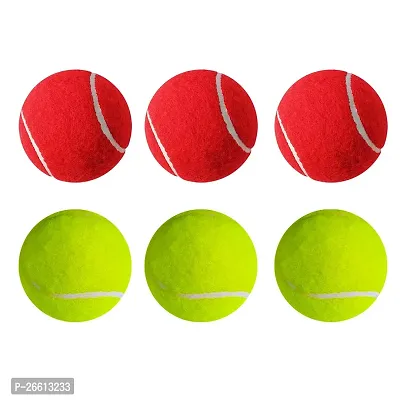 FRONTPLAYS Tennis Ball, Light Tennis Ball for Cricket Practice, Training for All Age Group, Recommended for Indoor/Outdoor Street  Beach Cricketpack of 6