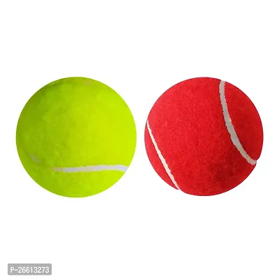Tennis Ball, Light Tennis Ball for Cricket Practice, Training for All Age Group, Recommended for Indoor/Outdoor Street  Beach Cricket pack of 2