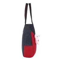 Stylish Red PU Colourblocked Handbags For Women-thumb1