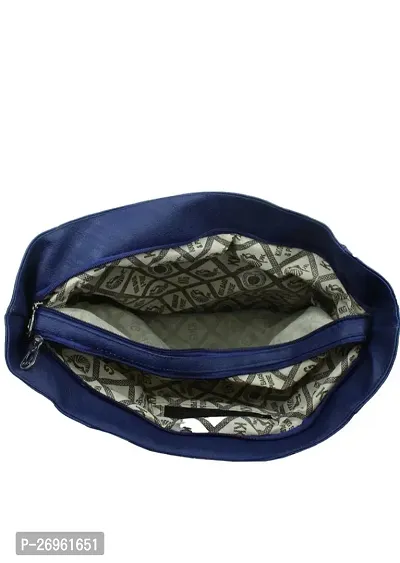 Stylish Blue PU Solid Handbags For Women-thumb3
