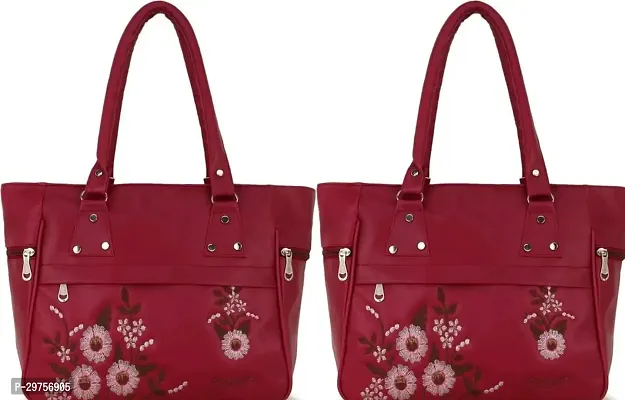 Stylish Maroon PU Handbags Combo For Women