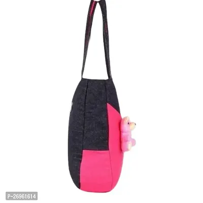 Stylish Pink PU Colourblocked Handbags For Women-thumb3