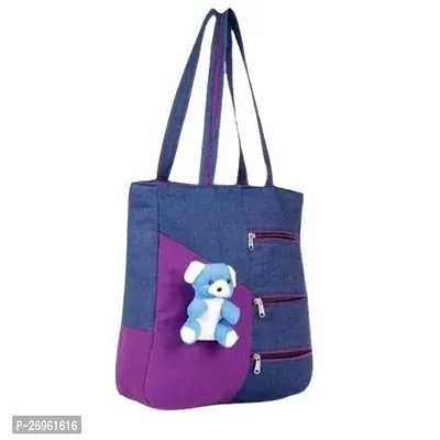 Stylish Purple PU Colourblocked Handbags For Women-thumb0