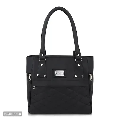 Stylish Black PU Solid Handbags For Women-thumb0