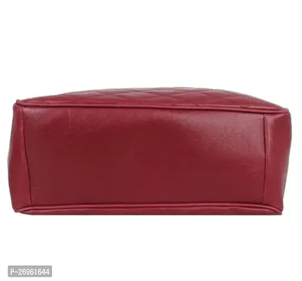 Stylish Magenta PU Solid Handbags For Women-thumb3