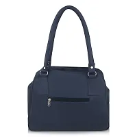 Stylish Navy Blue PU Solid Handbags For Women-thumb2