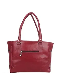 Stylish Magenta PU Solid Handbags For Women-thumb1