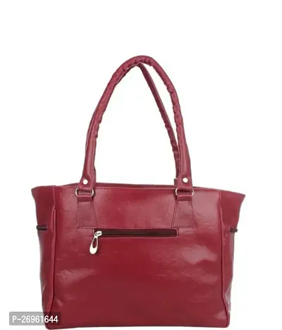 Stylish Magenta PU Solid Handbags For Women-thumb2