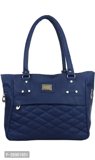 Stylish Blue PU Solid Handbags For Women-thumb0