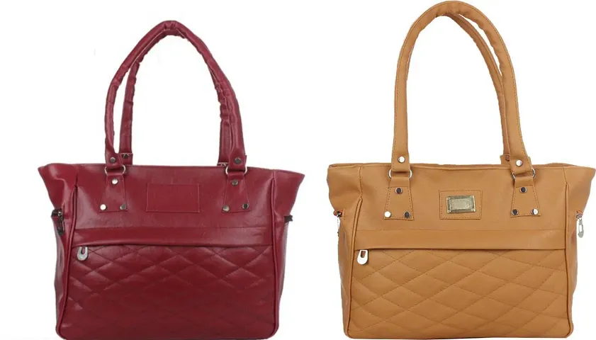 Combos Of 2 Solid PU Handbags For Women