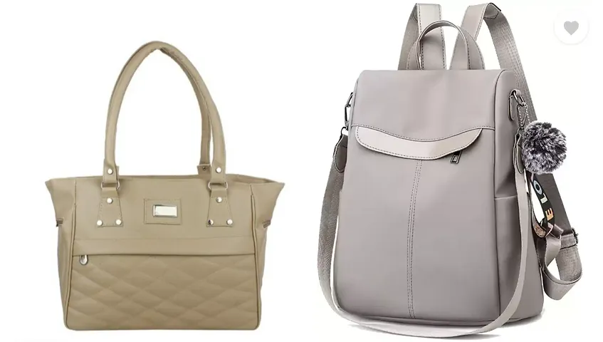 Affordable Combos Of 2 - PU Handbag And Backpack For Women