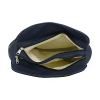 Stylish Navy Blue PU Solid Handbags For Women-thumb1