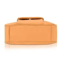 Stylish Mustard PU Solid Handbags For Women-thumb2