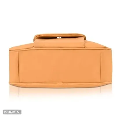 Stylish Mustard PU Solid Handbags For Women-thumb3