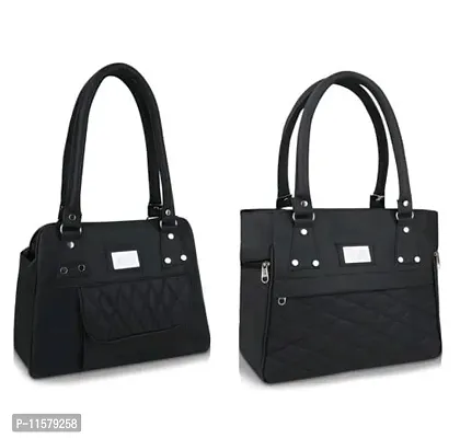 Stylish Black Regular Handheld Handbags For Women Pack Of 2