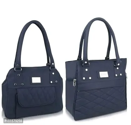 Stylish Blue Regular Handheld Handbags For Women Pack Of 2
