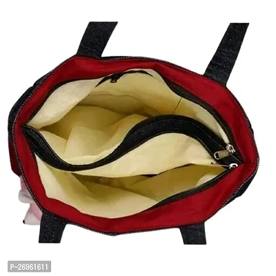 Stylish Red PU Colourblocked Handbags For Women-thumb4