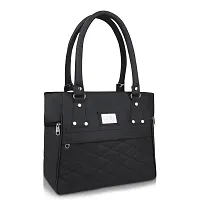 Stylish Black PU Solid Handbags For Women-thumb1