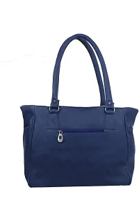 Stylish Blue PU Solid Handbags For Women-thumb1