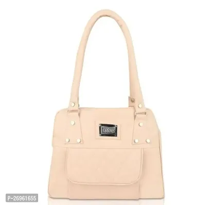 Stylish Beige PU Solid Handbags For Women