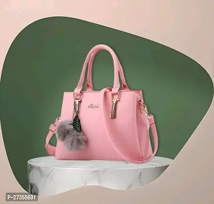 Stylist PU Solid Handbags For Women-thumb0