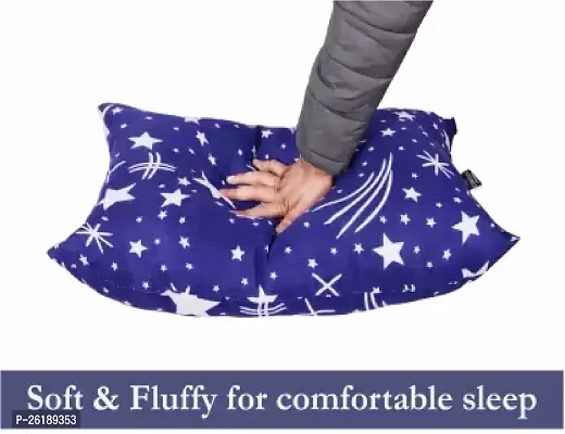 Thukran Microfibre Stripes Sleeping Pillow Pack of 2  (Blue Star)-thumb4