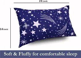 Thukran Microfibre Stripes Sleeping Pillow Pack of 2  (Blue Star)-thumb2