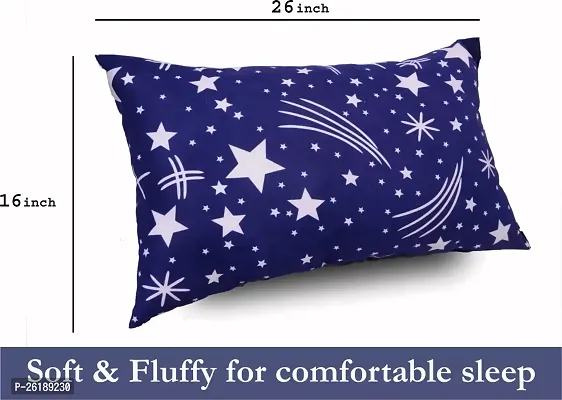 Thukran Microfibre Stripes Sleeping Pillow Pack of 2  (Blue Star)-thumb3