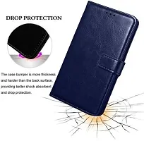 KDM  Leather Finish Flip Cover for Vivo Y1s /Y 90/Y91 |Inside Pockets  Inbuilt Stand | Wallet Style Back Case | Magnet Closure (Blue-thumb1