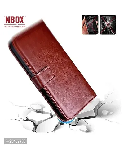 KDM  Leather Finish Flip Cover for Vivo Y11/ Y12/ Y15/ Y17/ U10 | Inside Pockets  Inbuilt Stand | Wallet Style | Magnet Closure Vivo Y11/ Y12/ Y15/ Y17/ U10 Flip Case (Brown)-thumb2
