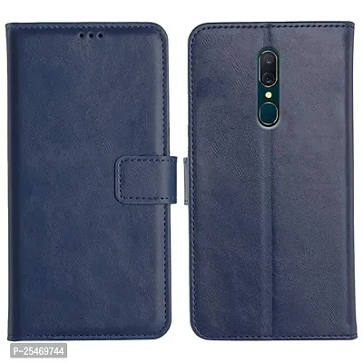 KDM  Oppo A9/F11 Flip Back Cover Case | Inbuilt Stand  Pockets | Magnetic Shockproof Leather Wallet Style Flip Case for Oppo A9/F11 (Blue)-thumb0