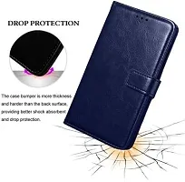 KDM Oppo A15 / A15s Flip Cover Magnetic Leather Wallet Case Shockproof TPU for Oppo A15 / A15s (Blue)-thumb3