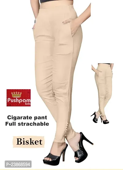 Elegant Multicoloured Cotton Lycra Solid Trousers For Women Pack Of 2-thumb2