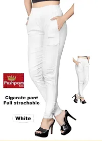 Elegant Multicoloured Cotton Lycra Solid Trousers For Women Pack Of 2-thumb2