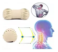 Classy Dumbbell Shaped Universal Leather Car Cushion (Cylindrical tan) pack - 2-thumb3
