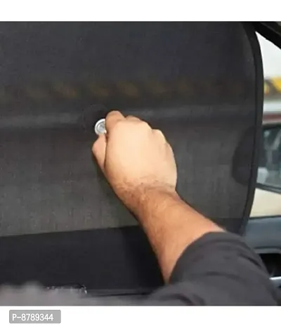 Penyantrade; Universal Car Window Sunshades with Vacuum Cups (Set of 2, Black)-thumb2