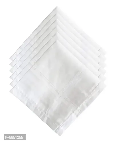 New White Cotton Handkerchiefs (Pack of 6)-thumb0